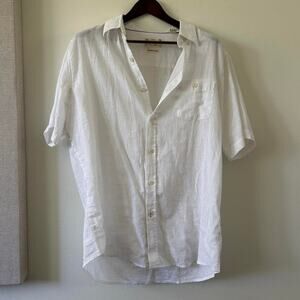 White linen button up shirt